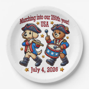 July 4th USA 250th Anniversary Semiquincentennial  Paper Plate