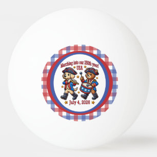 July 4th USA 250th Anniversary Semiquincentennial Ping Pong Ball
