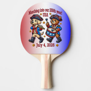 July 4th USA 250th Anniversary Semiquincentennial Ping Pong Paddle
