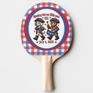 July 4th USA 250th Anniversary Semiquincentennial Ping Pong Paddle