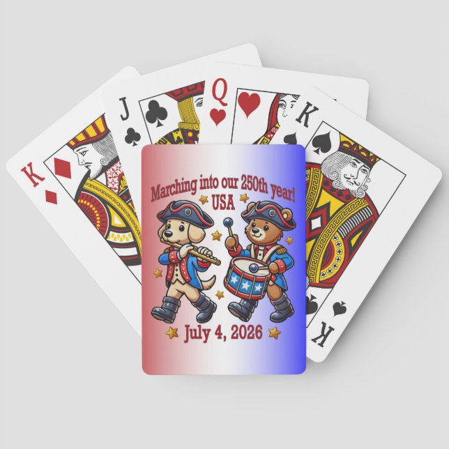 July 4th USA 250th Anniversary Semiquincentennial  Playing Cards (Back)