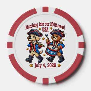July 4th USA 250th Anniversary Semiquincentennial Poker Chips
