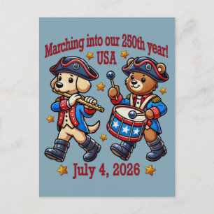July 4th USA 250th Anniversary Semiquincentennial Postcard