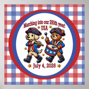 July 4th USA 250th Anniversary Semiquincentennial  Poster