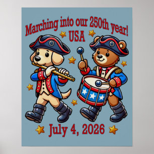 July 4th USA 250th Anniversary Semiquincentennial Poster