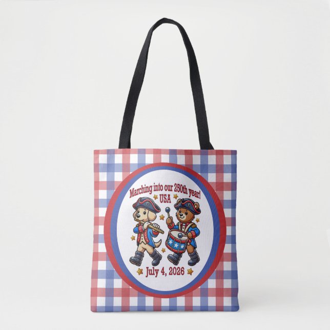 July 4th USA 250th Anniversary Semiquincentennial  Tote Bag (Front)