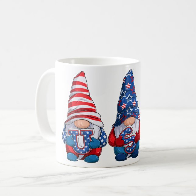 July 4th USA Gnomes Coffee Mug (Front Left)