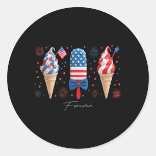 July 4th Women Men Patriontic Aamerican Flag Classic Round Sticker