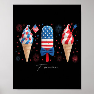 July 4th Women Men Patriontic Aamerican Flag Poster