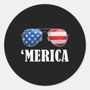 July America Independence Day Patriot Usa Mens &am Classic Round Sticker