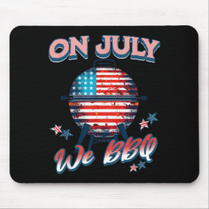 July BBQ Celebration Embrace Barbecue Independence Mouse Pad