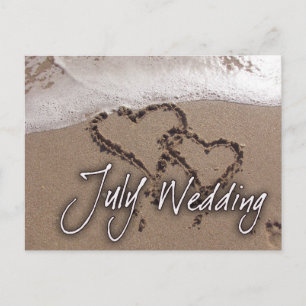 July Beach Destination Wedding Postcard