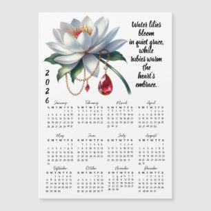 July Birth Flower & Stone Calendar