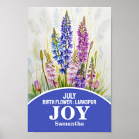 July Birth Month Flower Christian Wall Art