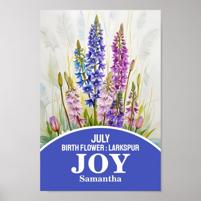 July Birth Month Flower Christian Wall Art (Front)