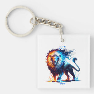 July Birth Month Spirit Animal Lion Gift  Key Ring