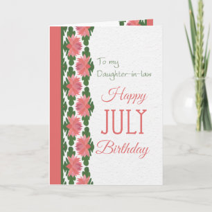 July Birthday Card, Daughter-in-law, Water Lilies Card