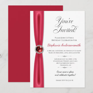 July Birthday Celebration - Red Ruby | Invitation