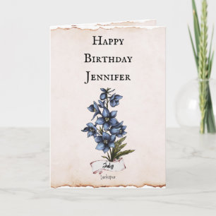 July Birthday Flower Card