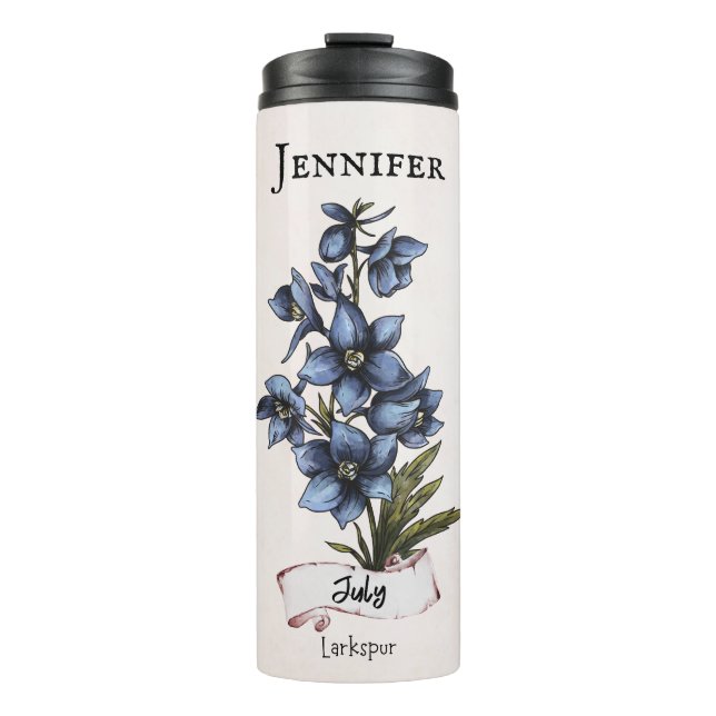 July Birthday Flower Thermal Tumbler (Front)