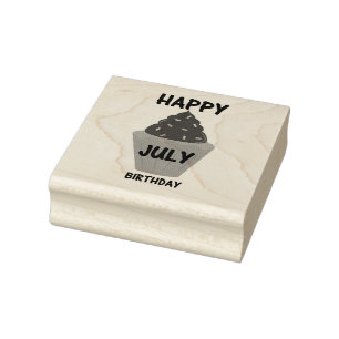 July birthday ink stamp