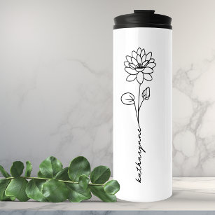 July Birthday Month Flower Waterlily  Thermal Tumbler