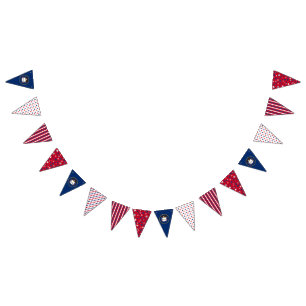 July Birthday Party Personalize Name Bunting