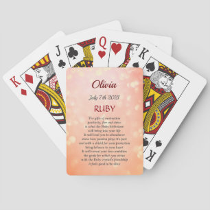 July Birthstone Ruby design Playing Cards