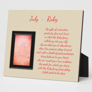 July Birthstone Ruby Plaque