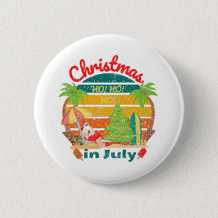 july christmas/christmas in july 6 cm round badge