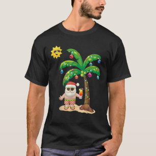 July Christmas Palm Tree Mid Year Santa Claus Beac T-Shirt