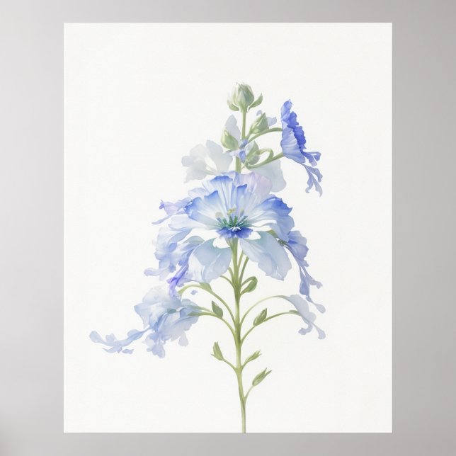 July Delphinium Birth Flower Poster (Front)