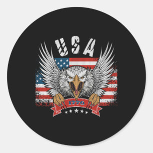 July Eagle merica America Independence Day Patriot Classic Round Sticker