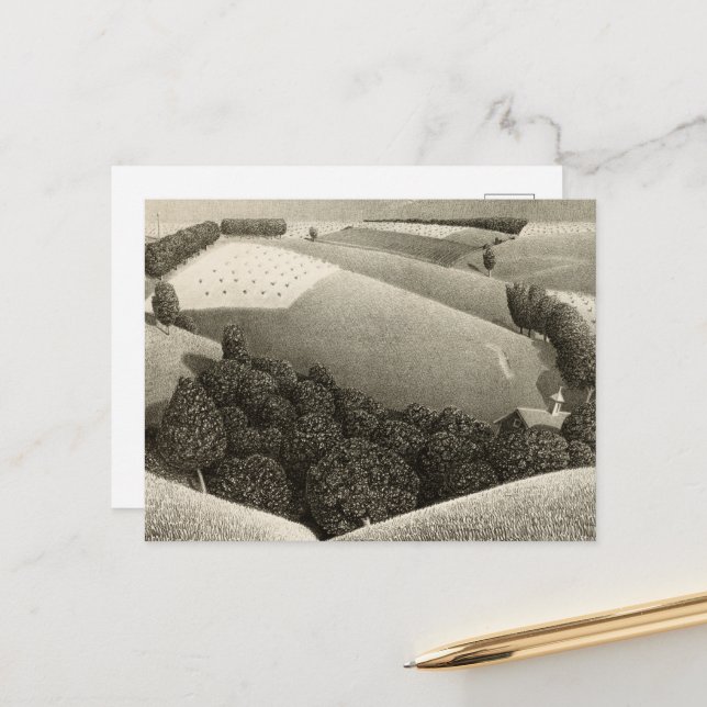 July Fifteenth by Grant Wood Holiday Postcard (Front/Back In Situ)