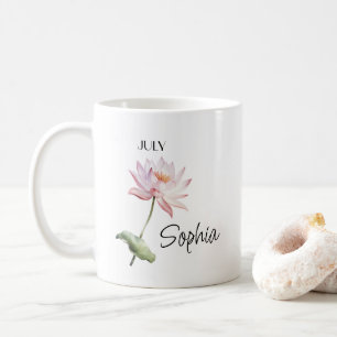 July Flower Personalised Coffee Mug