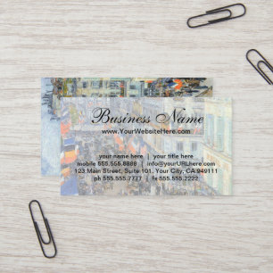 July Fourteenth, Rue Daunou by Childe Hassam Business Card