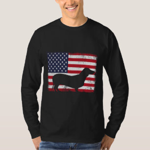 July Fourth Dachshund Usa Flag T-Shirt