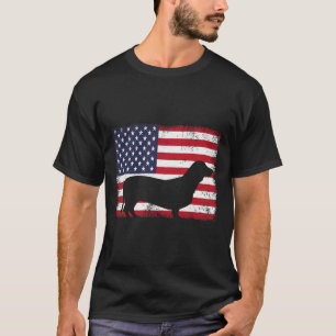 July Fourth Dachshund Usa Flag T-Shirt