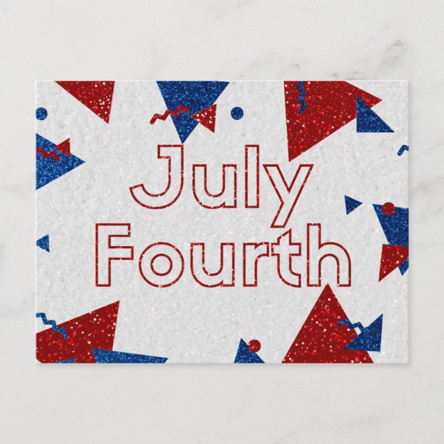 July Fourth Glitter Postcard (Front)