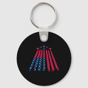July Fourth July 4th Independence Day American Fla Key Ring