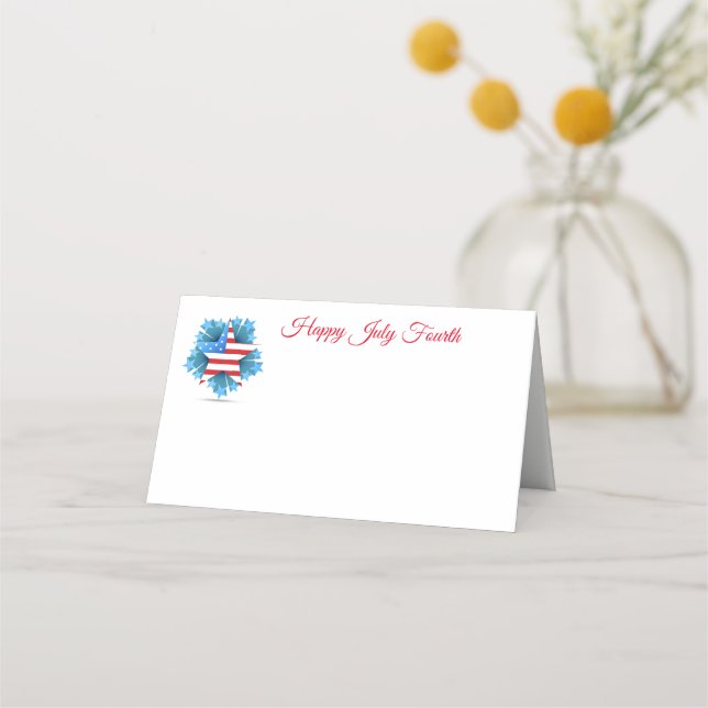 July Fourth Party Name Place Card (Front)