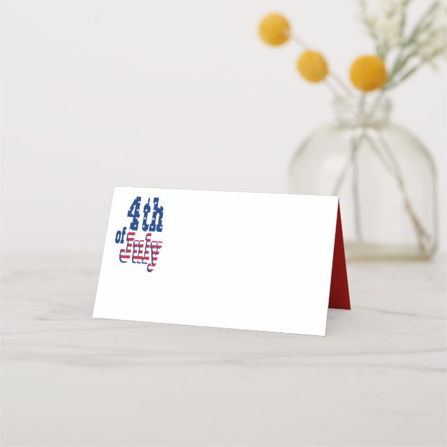 July Fourth Party Name Place Card (Front)