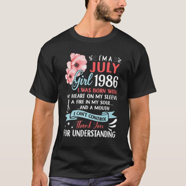 July Girl 1987  35th Birthday  35 Years Old T-Shirt (Front)