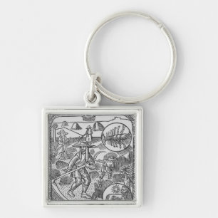 July, haymaking, Cancer Key Ring