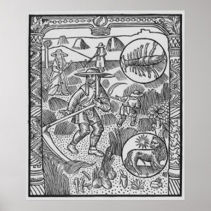 July, haymaking, Cancer Poster