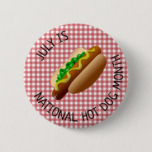 July is National Hot Dog Month Button