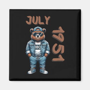 July King Grill Master Bear Bbq Lover Dad Birthday Magnet