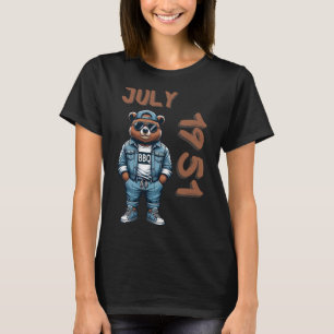 July King Grill Master Bear Bbq Lover Dad Birthday T-Shirt