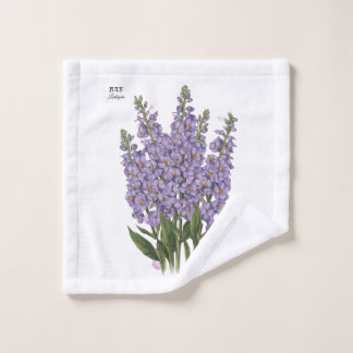 July Larkspur Bloom - Personalized Birthday Gift Wash Cloth
