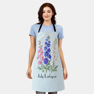 July Larkspur Flowers Apron